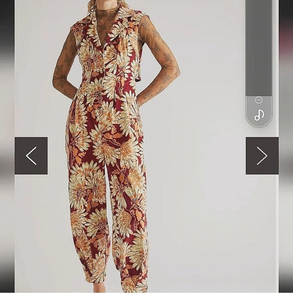 NWOT Free People Shasta Printed Courdoroy Jumpsuit One Piece - Picture 1 of 6
